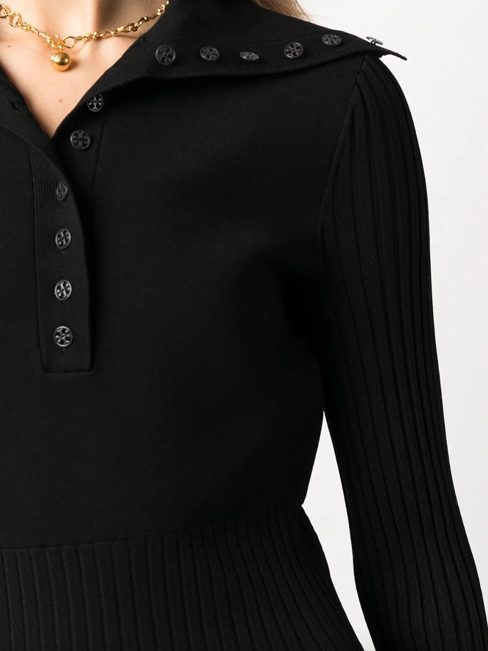 Tory Burch Polo Sweater Dress Black
